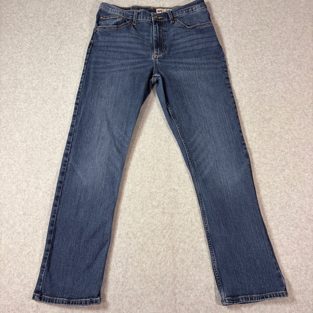 Wrangler Straight Fit Jeans Mens 31x28.5 Medium Wash Blue Denim Pants